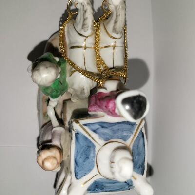 Capodimonte Vintage Horse and Carriage Porcelain Figurine