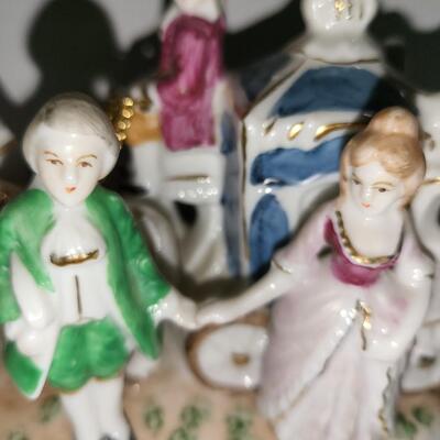 Capodimonte Vintage Horse and Carriage Porcelain Figurine