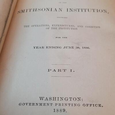 Lot 277: Antique 1800's SMITHSONIAN REPORT Book