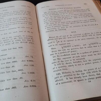 Lot 278: (2) Antique 1800's MATHEMATICS Lesson Books by CHARLES DAVIES