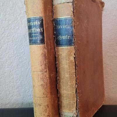 Lot 278: (2) Antique 1800's MATHEMATICS Lesson Books by CHARLES DAVIES