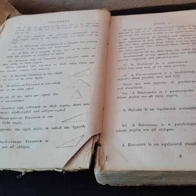 Lot 278: (2) Antique 1800's MATHEMATICS Lesson Books by CHARLES DAVIES