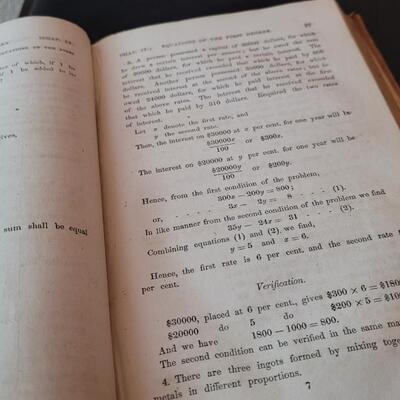 Lot 278: (2) Antique 1800's MATHEMATICS Lesson Books by CHARLES DAVIES