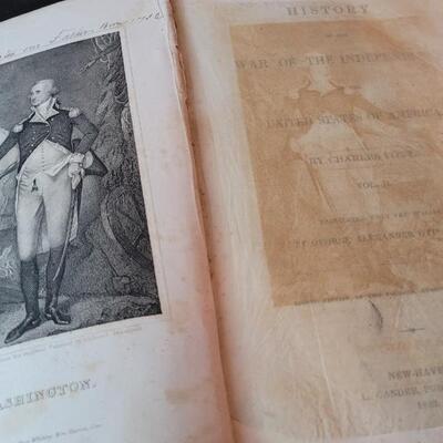 Lot 279: (2) Antique 1840's VOLUME 1 & 2 HISTORY OF THE WAR OF THE INDEPENDENCE OF THE UNITED STATES OF AMERICA by Charles Botta