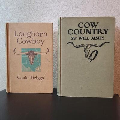 Lot 281: (2) Vintage Cowboy Themed Hardback Books feat. LONGHORN COWBOY