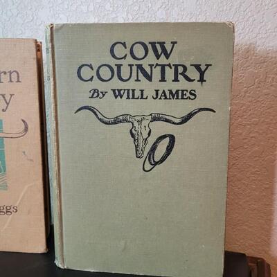 Lot 281: (2) Vintage Cowboy Themed Hardback Books feat. LONGHORN COWBOY