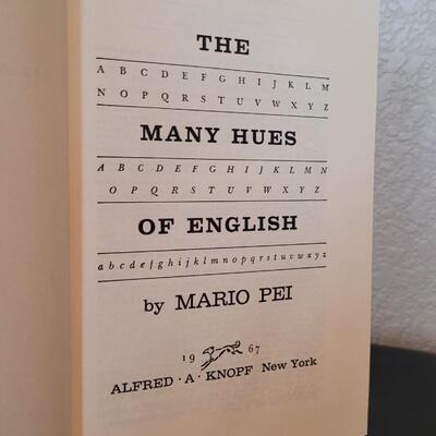 Lot 288: (5) Vintage Books feat. Signed THE MANY HUES OF ENGLISH by Mario Pei