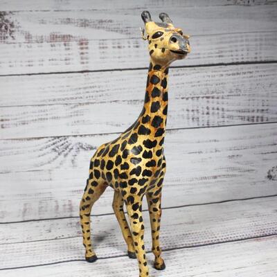 Paper Mache Giraffe Figurine Statuette