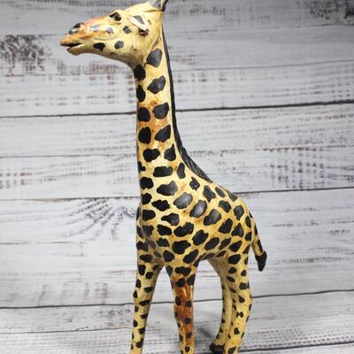 Paper Mache Giraffe Figurine Statuette