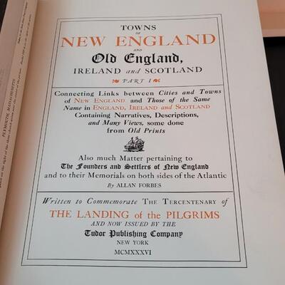 Lot 291: Antique Book 1920 TOWNS OF NEW ENGLAND and OLD ENGLAND IRELAND and SCOTLAND by Allan Forbes w/ Original Box