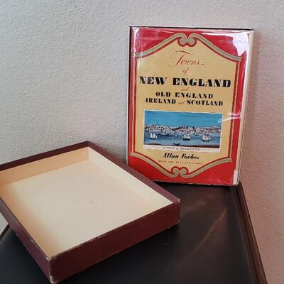 Lot 291: Antique Book 1920 TOWNS OF NEW ENGLAND and OLD ENGLAND IRELAND and SCOTLAND by Allan Forbes w/ Original Box