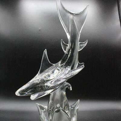 Vintage Art Glass Shark Statuette