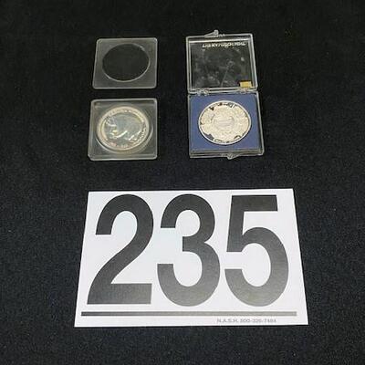 LOT#235J: Pair of Tested .999 Collectible Coins