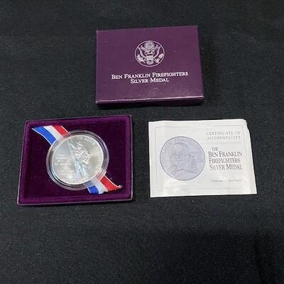 LOT#236J: 2012 Ben Franklin Firefighters Silver Medal