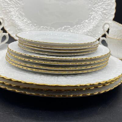 Vintage White Spode Savoy Bone China Set Service for 4 *Missing One Dinner Plate*