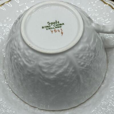 Vintage White Spode Savoy Bone China Set Service for 4 *Missing One Dinner Plate*