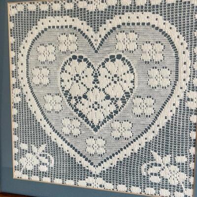 Lot 9 - Framed Embroidered Lace
