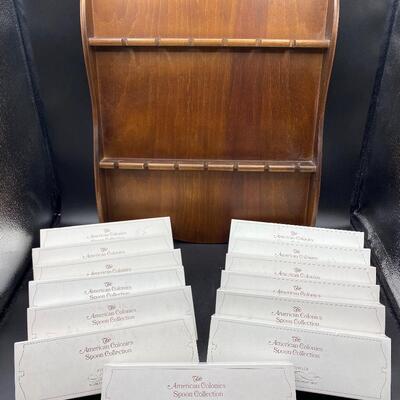 The American Colonies Pewter Spoon Collection with Display Holder Franklin Mint