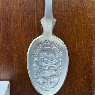 The American Colonies Pewter Spoon Collection with Display Holder Franklin Mint