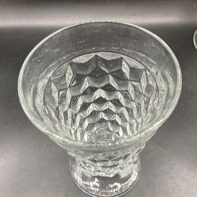 Clear American Pattern Fostoria Water Goblet Drink Glasses Set of 8