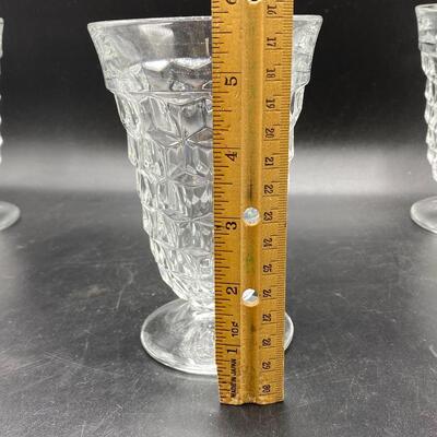 Clear American Pattern Fostoria Water Goblet Drink Glasses Set of 8