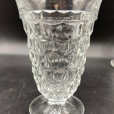 Clear American Pattern Fostoria Water Goblet Drink Glasses Set of 8