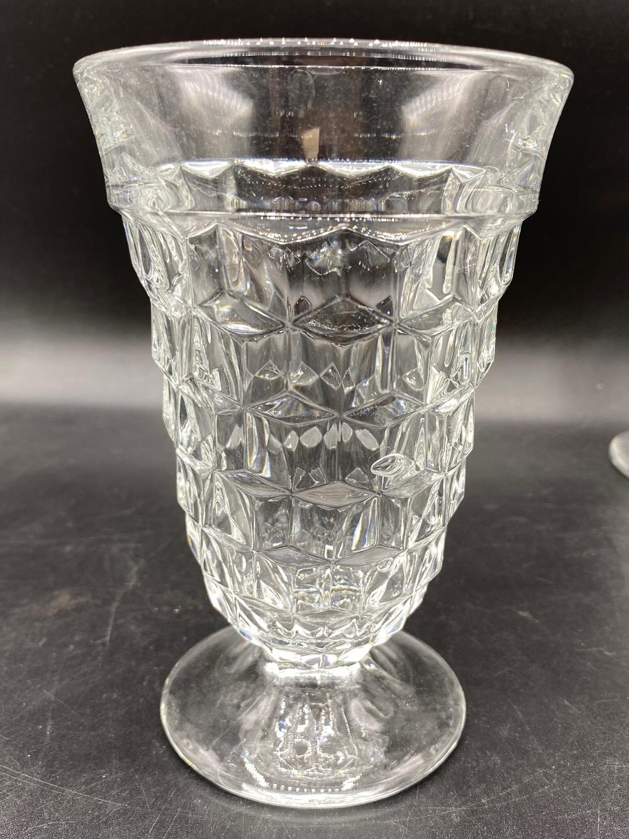 Clear American Pattern Fostoria Water Goblet Drink Glasses Set of 8