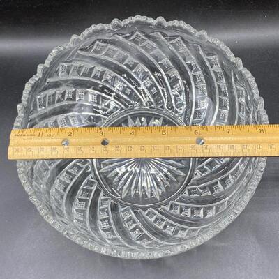 Vintage Cut Crystal Glass Serving Bowl