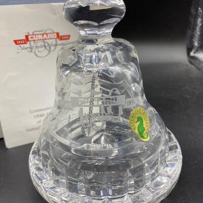 Cunard 150th Anniversary Commemorative Waterford Bell with Stand & Box