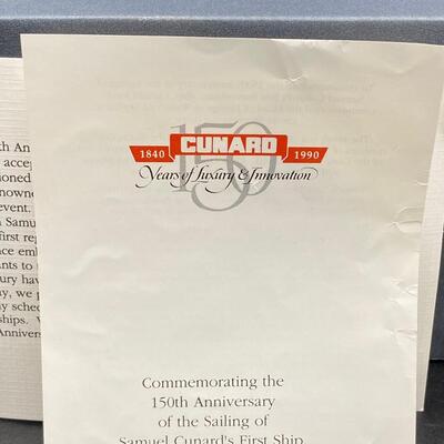 Cunard 150th Anniversary Commemorative Waterford Bell with Stand & Box