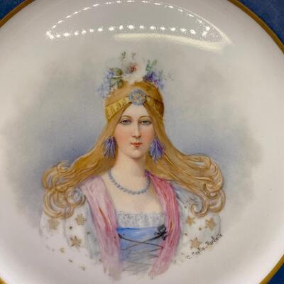 Sevres Style Hand Painted Princess Woman Portrait Plate