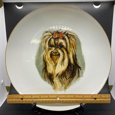 Vintage Yorkie Dog Platter Plate Nikko Fine China Japan