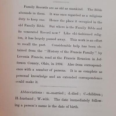 Lot 297: Genealogy of the Francis Family Book