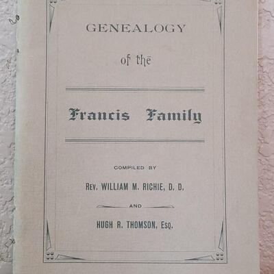 Lot 297: Genealogy of the Francis Family Book