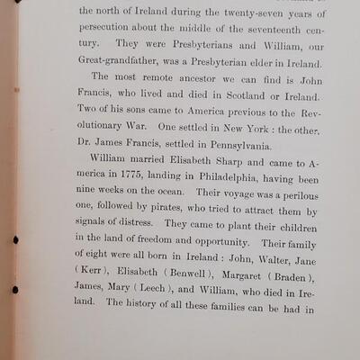 Lot 297: Genealogy of the Francis Family Book