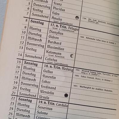 Lot 299: 1922 Germany Calendar Book