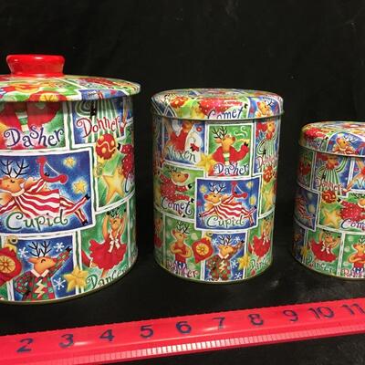 Nesting Tin Holiday Canisters