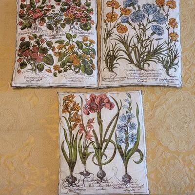 Lot 303: (3) Double Sided Botany Pillows