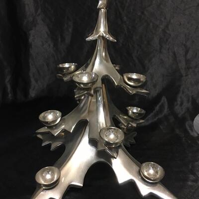 Christmas Tree Candle Votive Holder Cast Aluminum