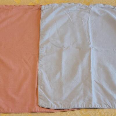 Lot 304: Vintage Rose & Sage Colored Raw Silk Pillowcases