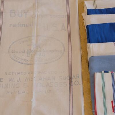 Lot 305: Antique/Vintage Sugar Bag Kitchen Linens