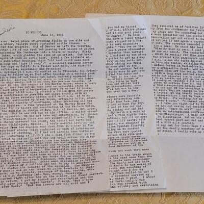 Lot 308: Antique 1936 Colorado to Mexico Travel Letter Ephemera