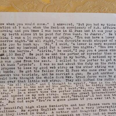 Lot 308: Antique 1936 Colorado to Mexico Travel Letter Ephemera