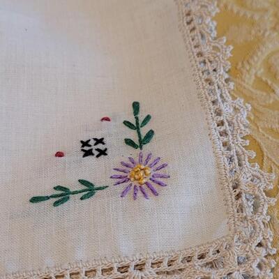 Lot 312: Vintage Needlepoint Picnic Tablecloth and Napkins