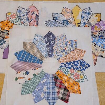 Lot 318: (5) Antique Large Quilting Squares