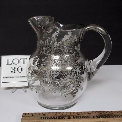 Vintage Silver Deposit Large Pitcher