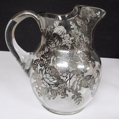 Vintage Silver Deposit Large Pitcher