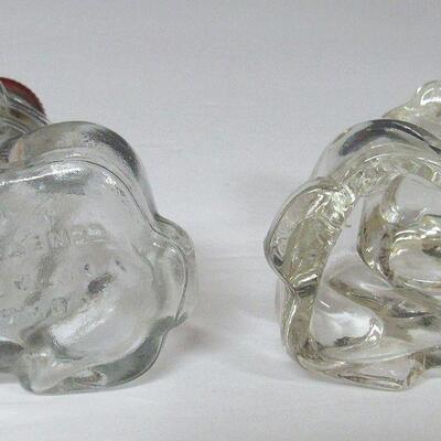 Vintage Glass Dogs, 1 Candy Container, 1 Covered Jar