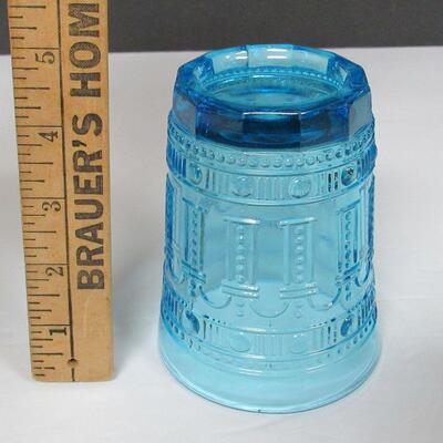 Blue Pressed Glass Tumbler