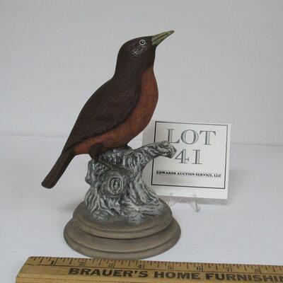 Painted Plaster Style Bird Figurine